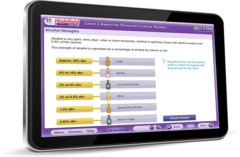 Personal Licence Holders - tablet