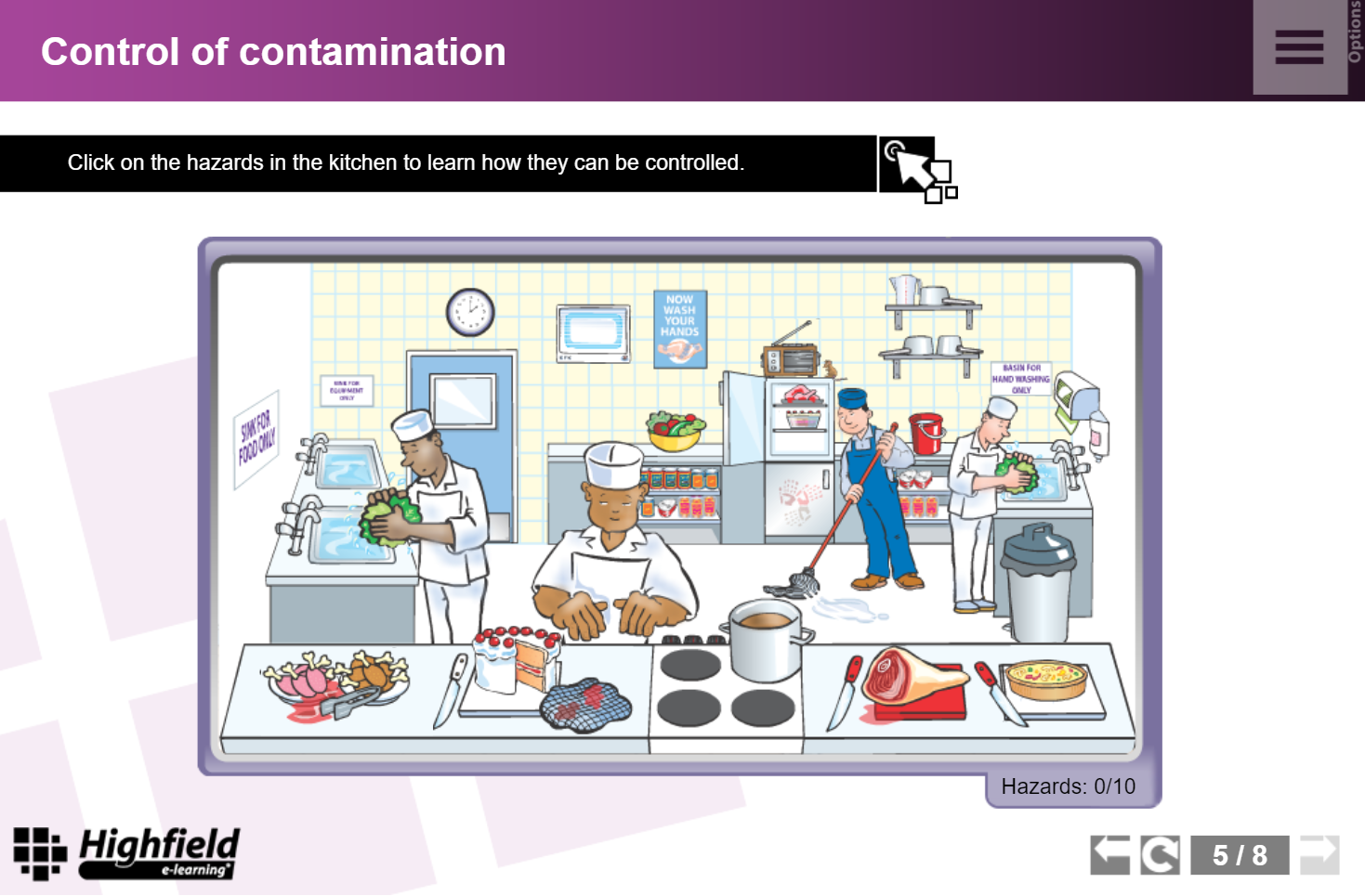 Highfield Food Safety Level 2 e-learning course screenshot