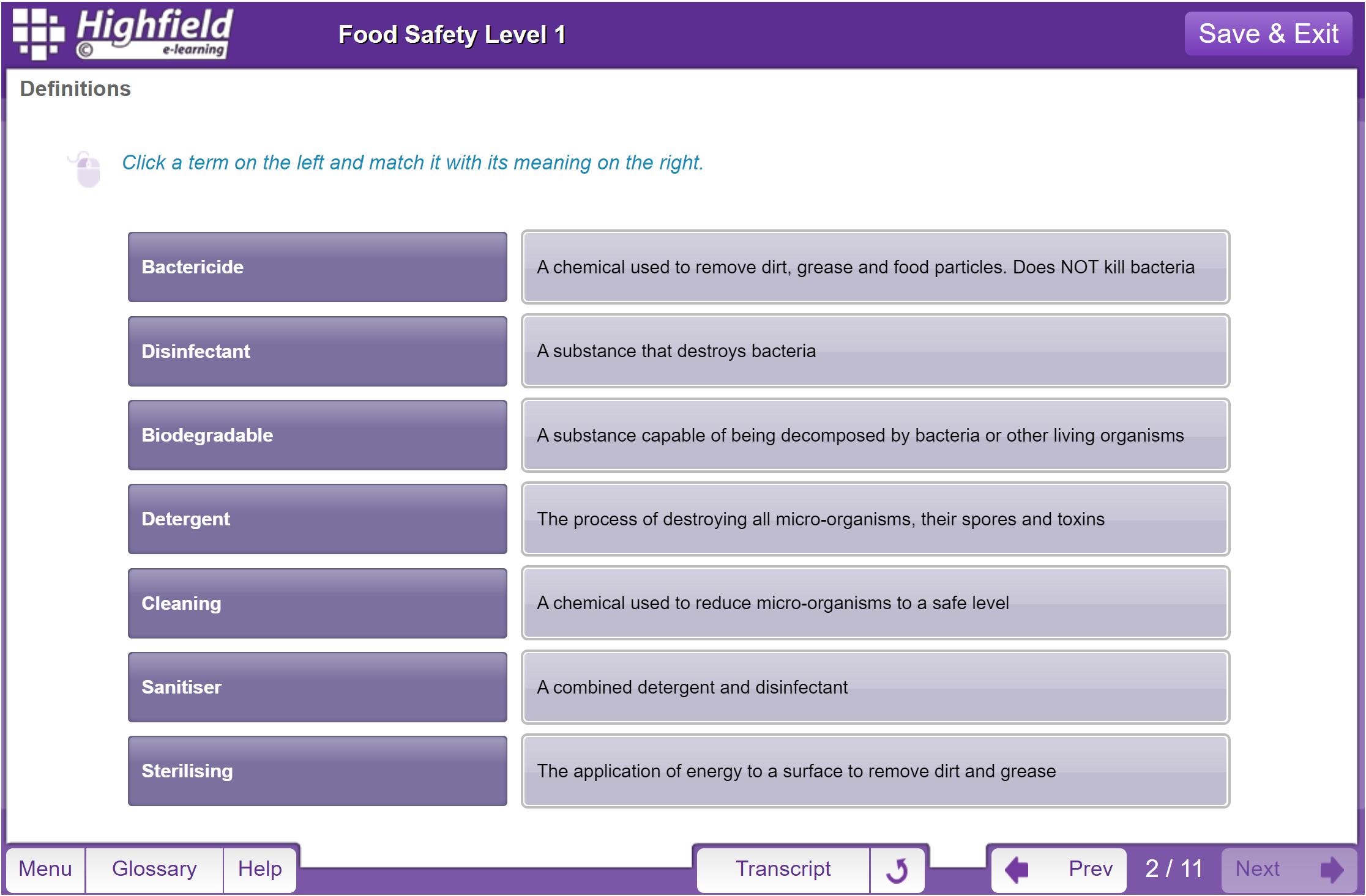 Food Safety Level 1 - Highfield Online Training